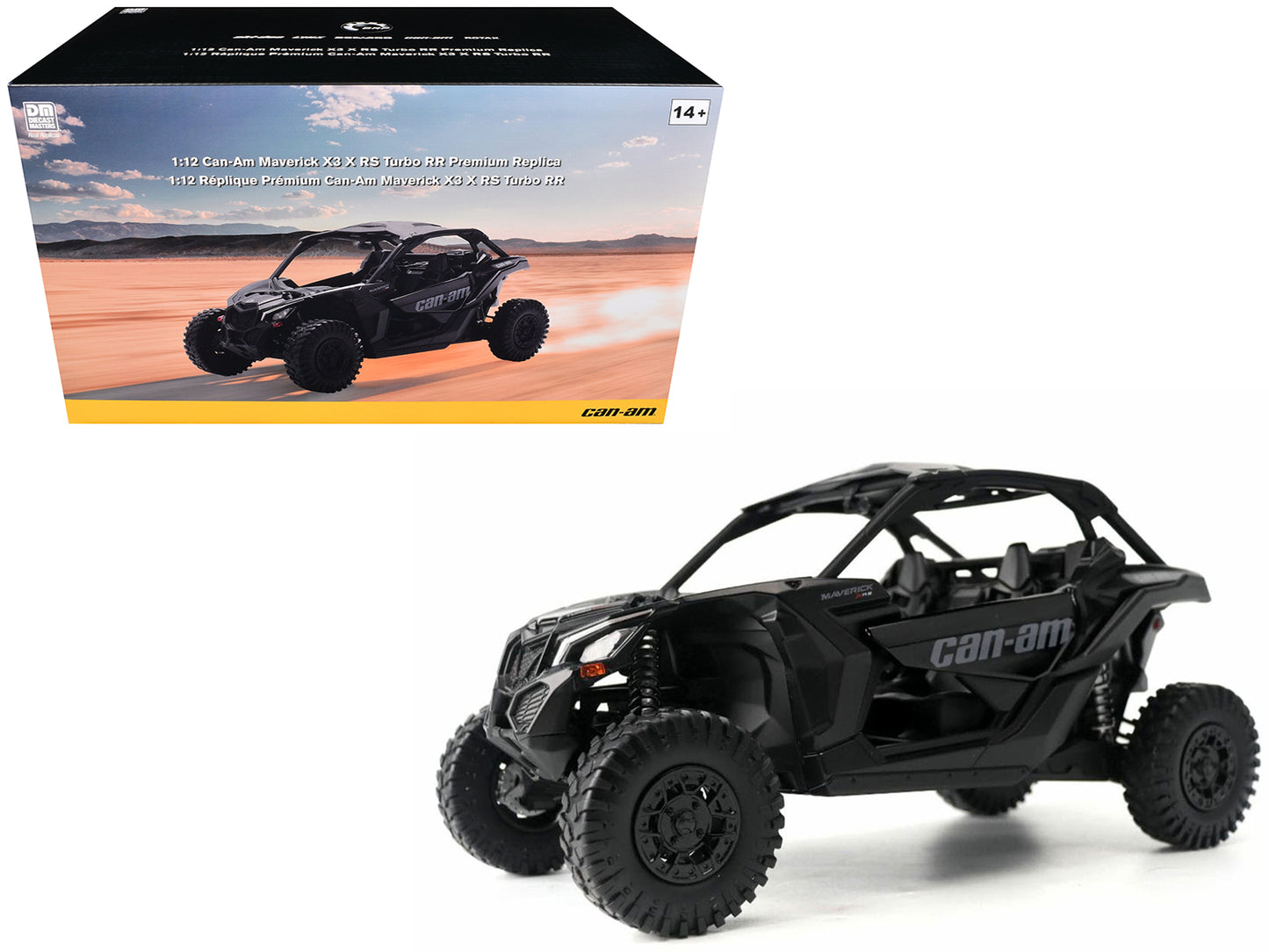 Can-Am Maverick X3 X RS Turbo RR Black 1/12 T&y Diecast Model by BRP Models
