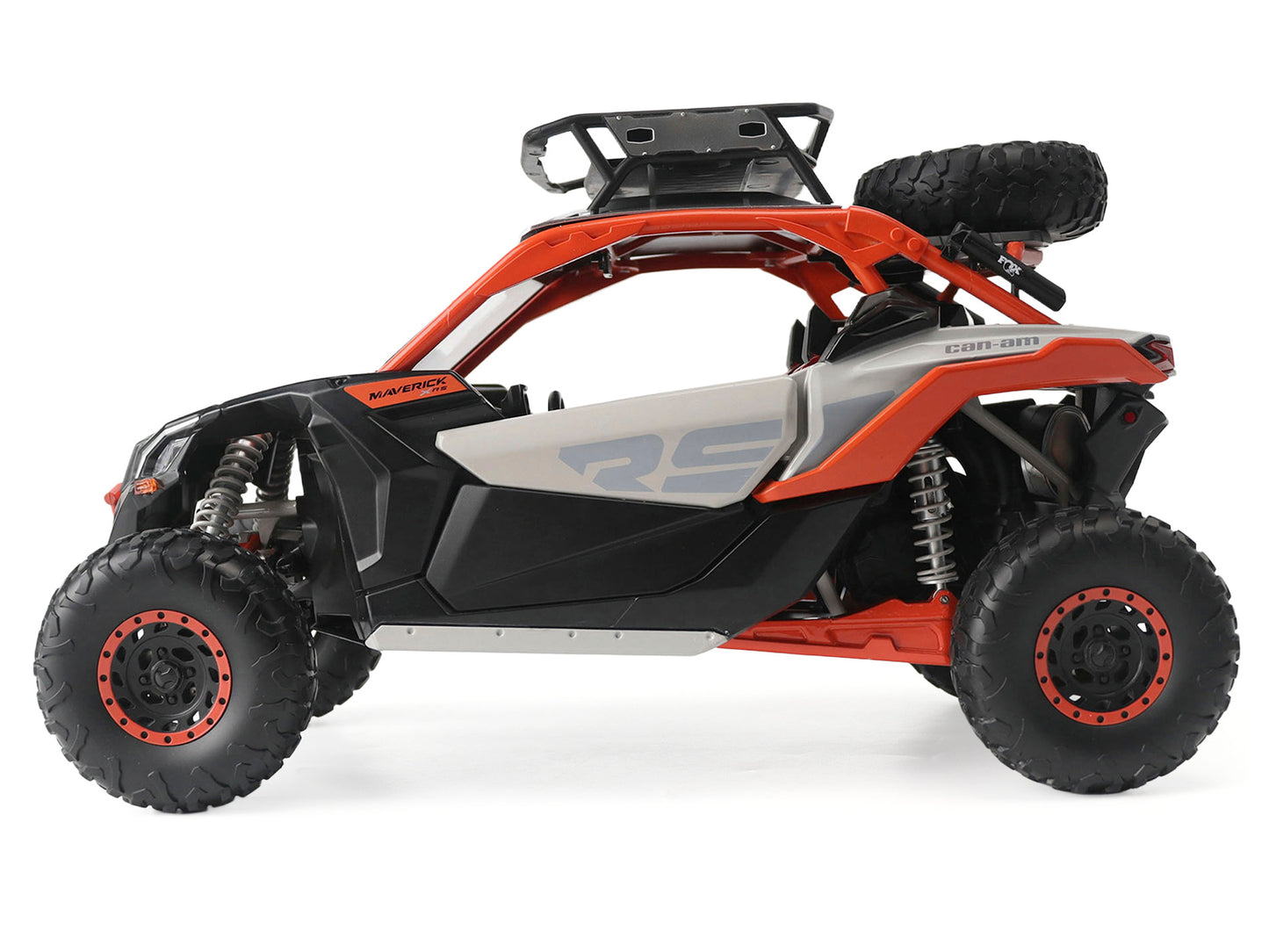 Can-Am Maverick X3 X RS Turbo RR with Roof Rack Chalk Gray and Orange 1/12 T&y Diecast Model by BRP Models