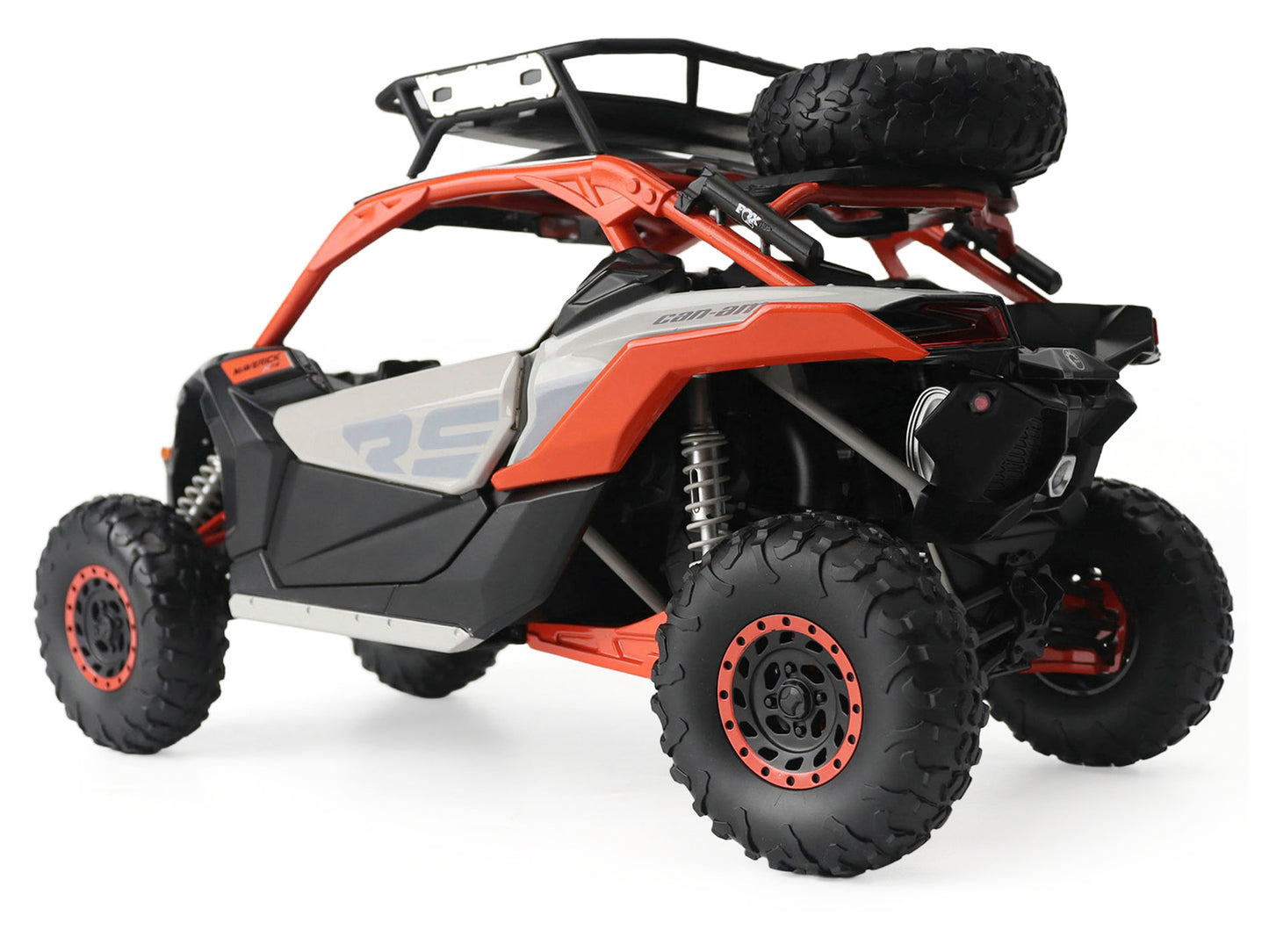 Can-Am Maverick X3 X RS Turbo RR with Roof Rack Chalk Gray and Orange 1/12 T&y Diecast Model by BRP Models