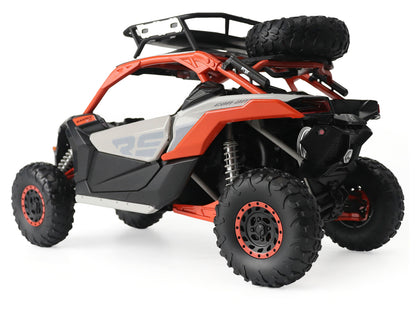 Can-Am Maverick X3 X RS Turbo RR with Roof Rack Chalk Gray and Orange 1/12 T&y Diecast Model by BRP Models