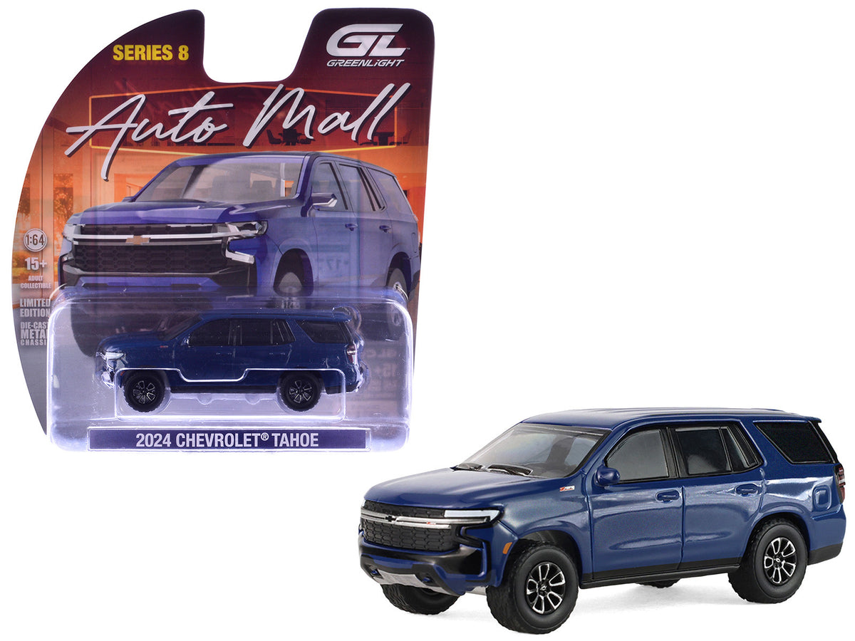 2024 Chevrolet Tahoe Midnight Blue Metallic 1/64 Diecast Model Car - Greenlight