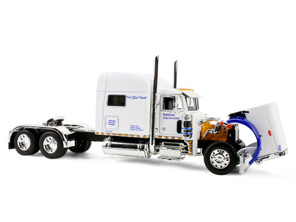 Peterbilt 379 with 70" Mid-Roof Sleeper and Wilson Silverstar Livestock Trailer "National Carriers" White "Legacy Series #5" 1/64 T&y Diecast Model by DCP/First Gear