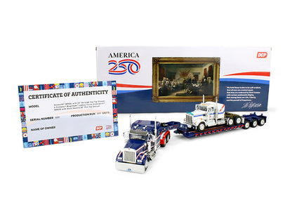 Peterbilt 379 with 70" Mid-Roof Sleeper and Wilson Silverstar Livestock Trailer "National Carriers" White "Legacy Series #5" 1/64 T&y Diecast Model by DCP/First Gear