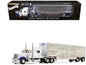 Peterbilt 379 with 70" Mid-Roof Sleeper and Wilson Silverstar Livestock Trailer "National Carriers" White "Legacy Series #5" 1/64 T&y Diecast Model by DCP/First Gear