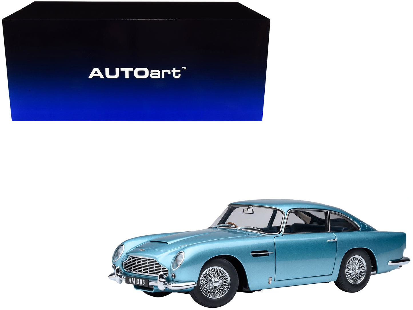 Aston Martin DB5 RHD (Right Hand Drive) Caribbean Pearl Blue Metallic 1/18 Model Car by Autoart <h2>Aston Autoart</h2> <p>High-quality diecast perfect for collectors and enthusiasts. Features detailed