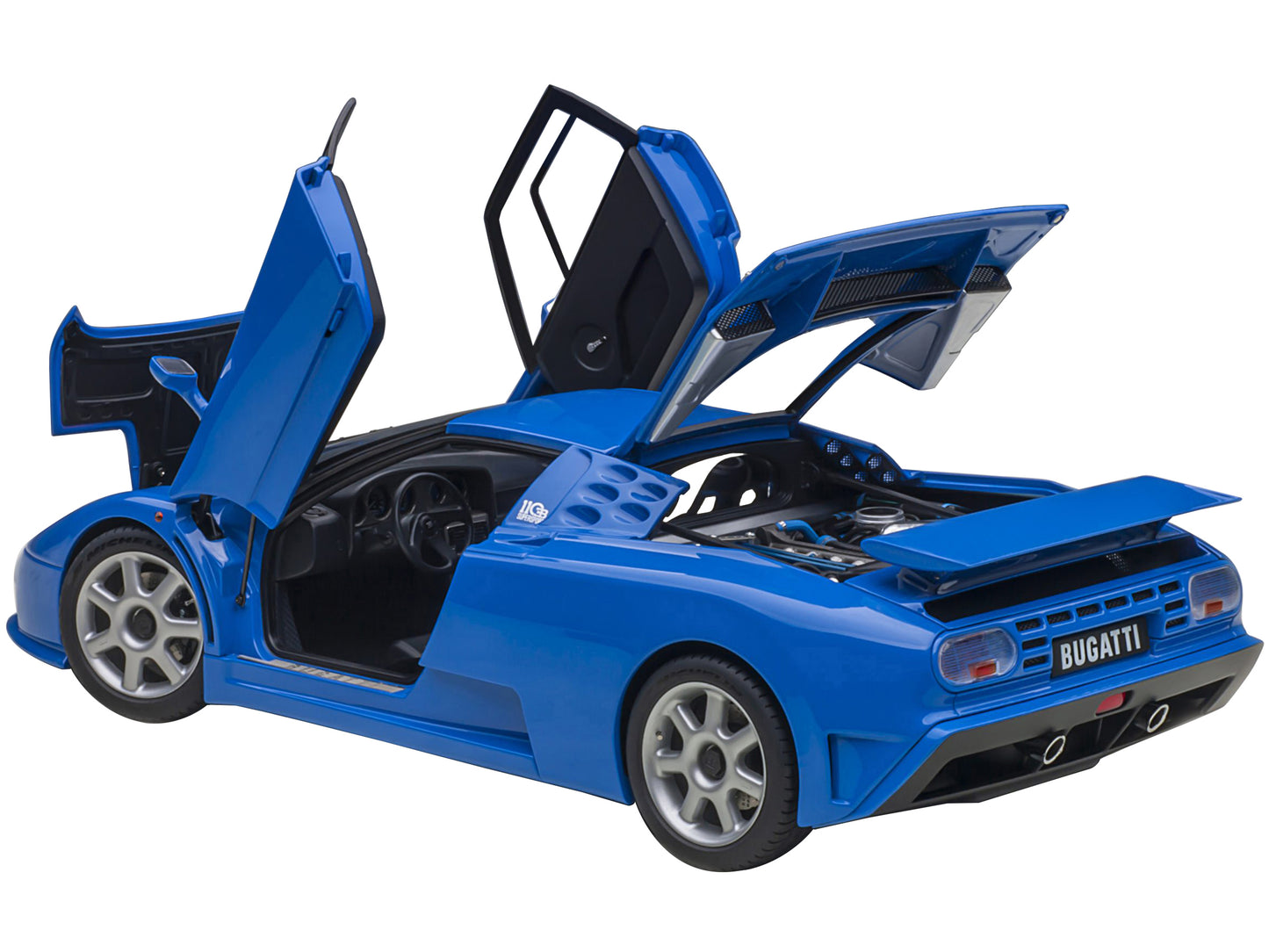 Bugatti EB110 SS Super Sport French Racing Blue with Silver Wheels 1/18 Model Car by Autoart <h2>Bugatti Autoart</h2> <p>High-quality diecast perfect for collectors and enthusiasts. Features detailed