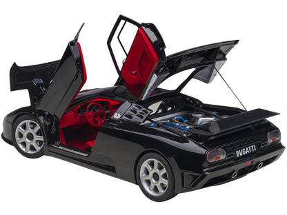 Bugatti EB110 SS Super Sport Nero Vernice Black with Red Interior and Silver Wheels 1/18 Model Car by Autoart <h2>Bugatti Autoart</h2> <p>High-quality diecast perfect for collectors enthusiasts. Featu