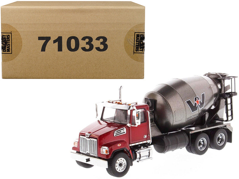 Western Star 4700 SF Concrete Mixer Truck Metallic Red with Gray Body 1/50 Diecast Model by Masters <h2>Western Masters</h2> <p>High-quality car perfect for collectors and enthusiasts. Features detail