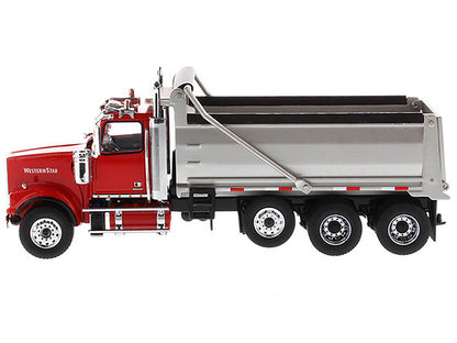 Western Star 4900 SF Dump Truck Red and Silver 1/50 Diecast Model by Masters <h2>Western Masters</h2> <p>High-quality car perfect for collectors enthusiasts. Features detailed interior exterior crafts