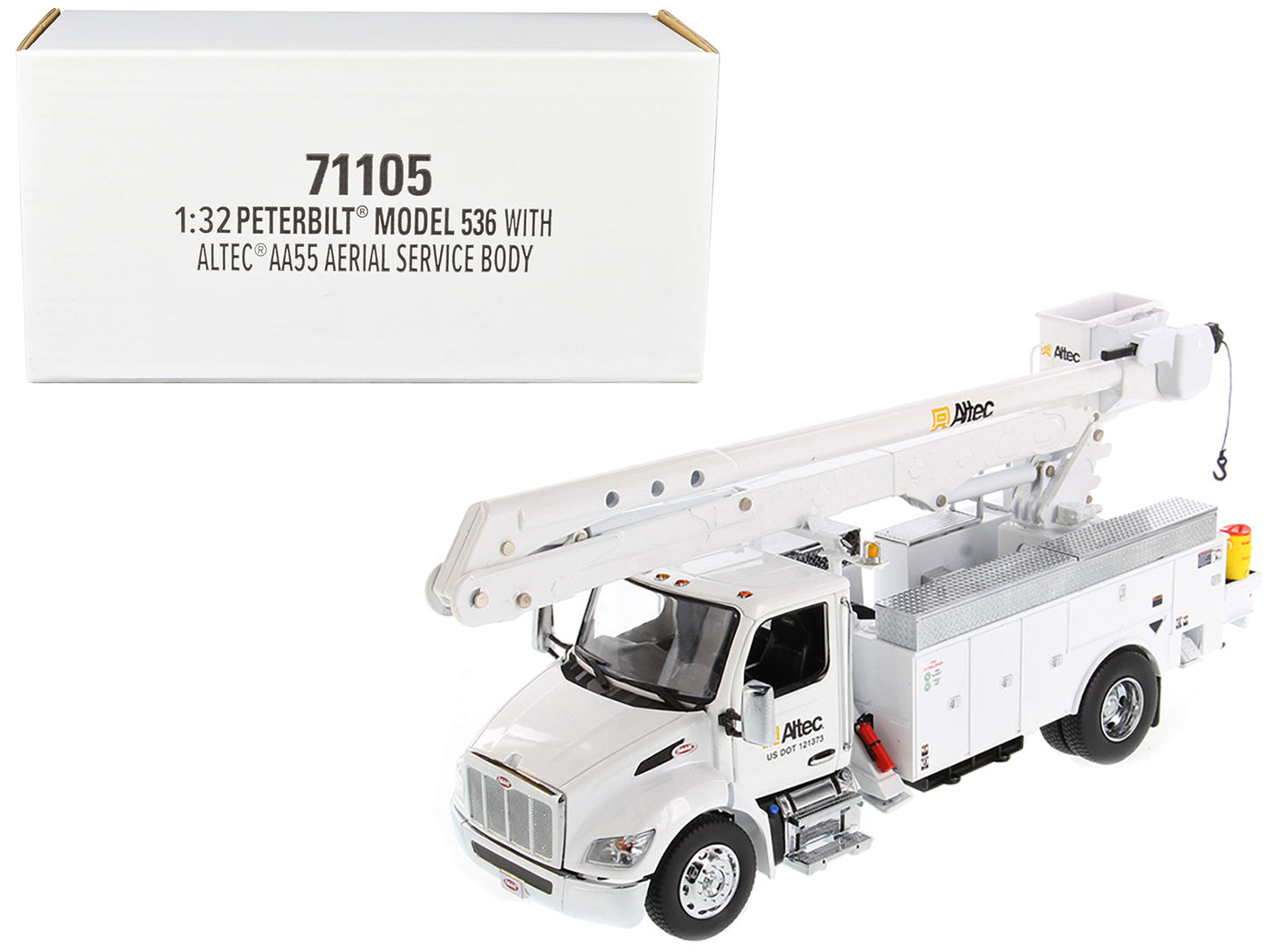 Peterbilt 536 Truck with Altec AA55 Aerial Service Body White "Transport Series" 1/32 Diecast Model by Masters <h2>Peterbilt Masters</h2> <p>High-quality car perfect for collectors and enthusiasts. Fe