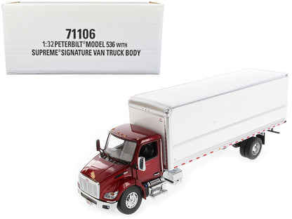 Peterbilt 536 Truck with Supreme Signature Van Body Red Metallic "Transport Series" 1/32 Diecast Model by Masters <h2>Peterbilt Masters</h2> <p>High-quality car perfect for collectors and enthusiasts.