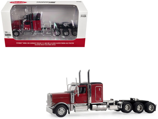 Peterbilt 589 Tridem-Axle Legendary Package Truck Tractor with 58" Sleeper Legendary Red "Transport Series" 1/64 T&y Diecast Model by T&y Diecast Masters