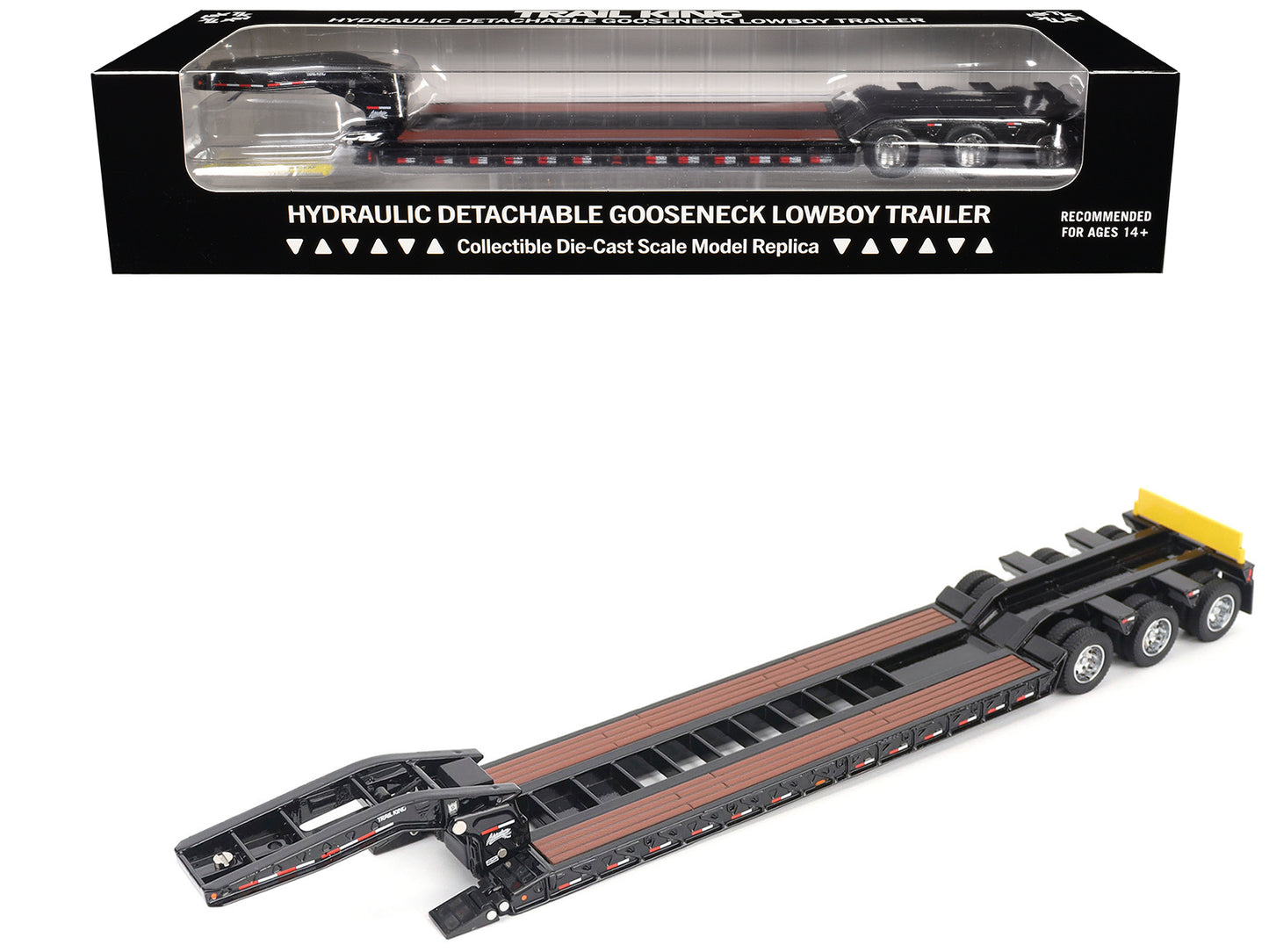 Trail King TK120 Hydraulic Detachable Gooseneck Lowboy Trailer Black (Regular Version) "Transport Series" 1/50 Diecast Model by Masters <h2>Trail Masters</h2> <p>High-quality car perfect for collector