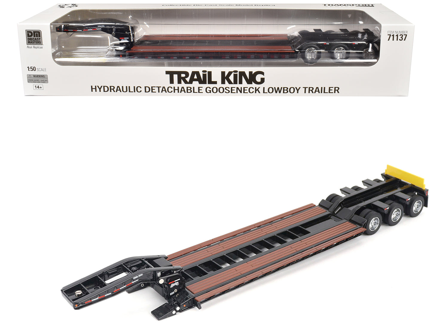 Trail King TK120 Hydraulic Detachable Gooseneck Lowboy Trailer Black (Outrigger Version) "Transport Series" 1/50 Diecast Model by Masters <h2>Trail Masters</h2> <p>High-quality car perfect for collect