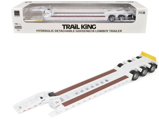 Trail King TK120 Hydraulic Detachable Gooseneck Lowboy Trailer White (Regular Version) "Transport Series" 1/50 Diecast Model by Masters <h2>Trail Masters</h2> <p>High-quality car perfect for collector