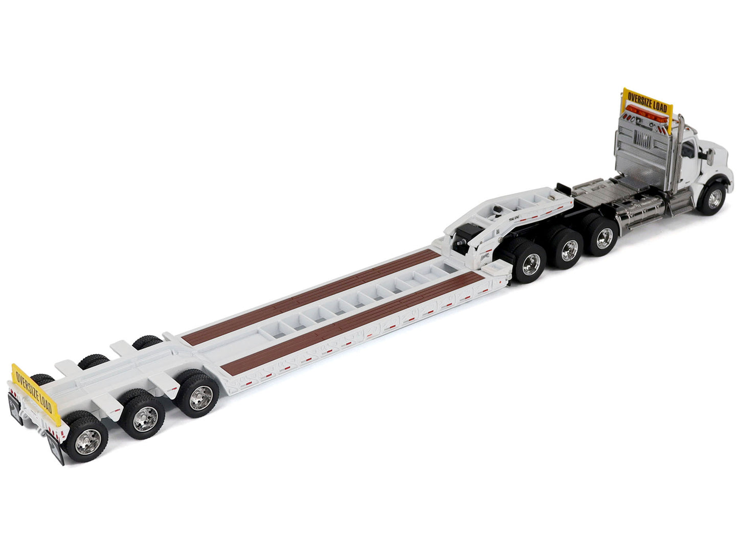 Kenworth T880 SBFA Tridem Truck with Trail King HDG Lowboy Trailer White "Transport Series" 1/50 Diecast Model by Masters <h2>Kenworth Masters</h2> <p>High-quality car perfect for collectors and enthu