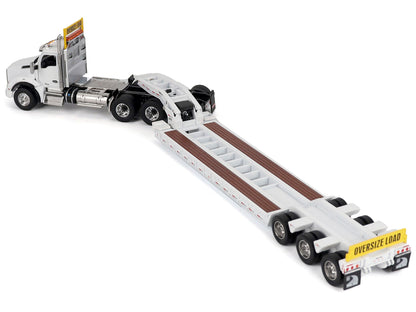 Kenworth T880 SBFA Tridem Truck with Trail King HDG Lowboy Trailer White "Transport Series" 1/50 Diecast Model by Masters <h2>Kenworth Masters</h2> <p>High-quality car perfect for collectors and enthu
