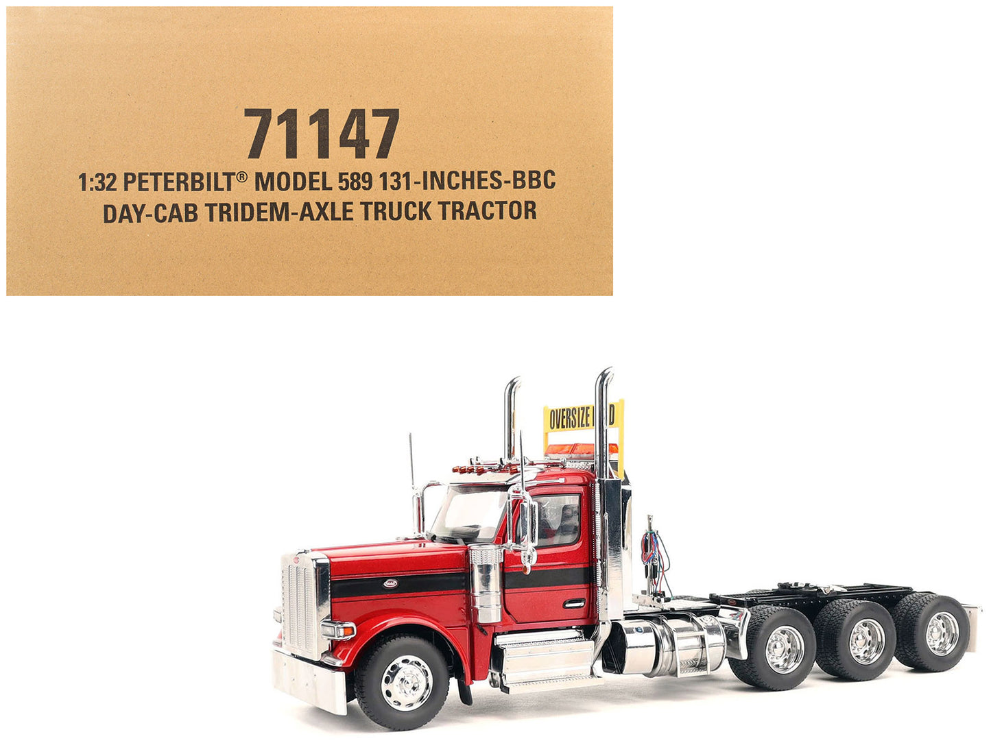 Peterbilt 589 Tridem-Axle Truck Tractor with Day Cab Legendary Red "Transport Series" 1/32 Diecast Model by Masters <h2>Peterbilt Masters</h2> <p>High-quality car perfect for collectors and enthusiast