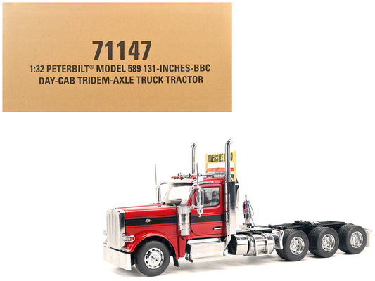 Peterbilt 589 Tridem-Axle Truck Tractor with Day Cab Legendary Red "Transport Series" 1/32 Diecast Model by Masters <h2>Peterbilt Masters</h2> <p>High-quality car perfect for collectors and enthusiast