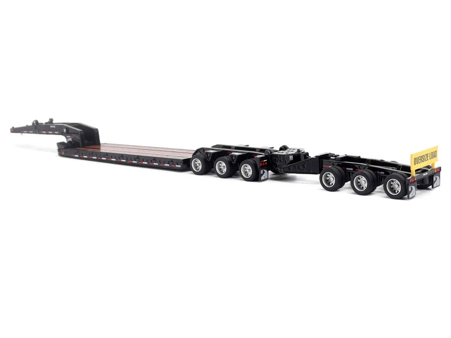 Trail King TK170 Hydraulic Detachable Gooseneck Lowboy Trailer Black with Jeep and Booster "Transport Series" 1/64 T&y Diecast Model by T&y Diecast Masters