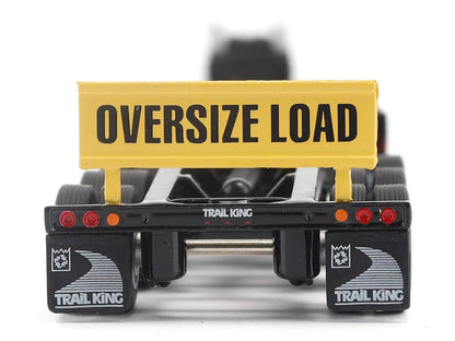 Trail King TK170 Hydraulic Detachable Gooseneck Lowboy Trailer Black with Jeep and Booster "Transport Series" 1/64 T&y Diecast Model by T&y Diecast Masters
