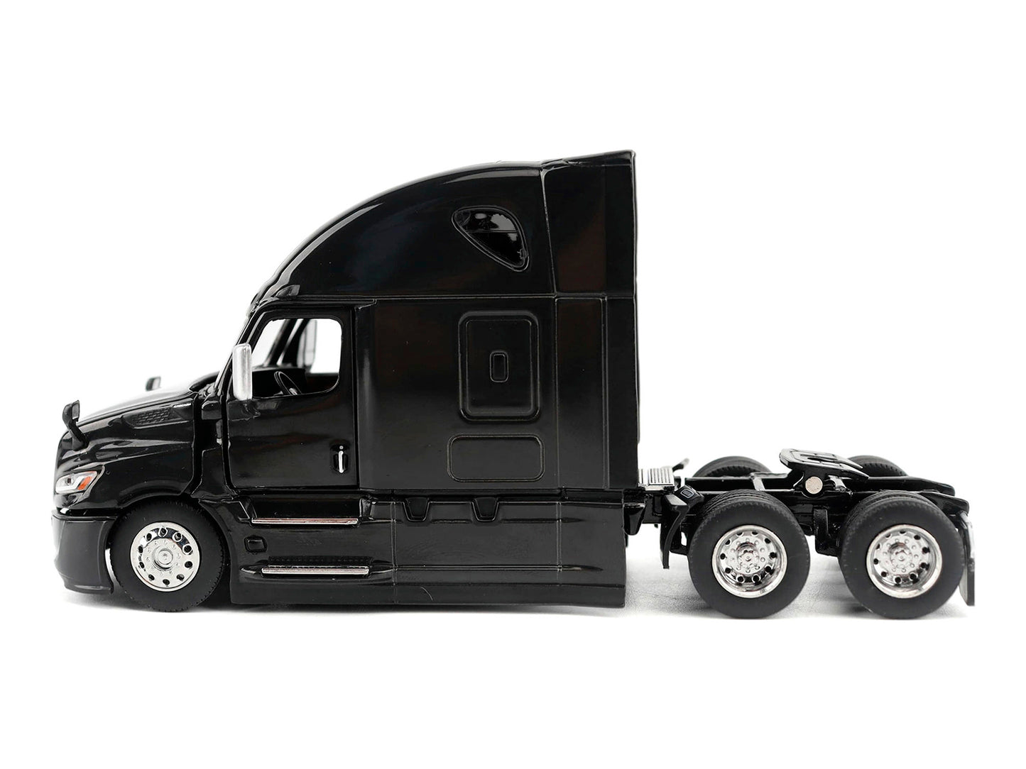 2025 Freightliner Cascadia Gen-5 Sleeper Cab Truck Tractor Night-Shift Black "Transport Series" 1/64 Diecast Model by Diecast Masters