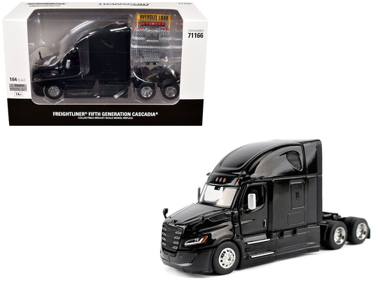 2025 Freightliner Cascadia Gen-5 Sleeper Cab Truck Tractor Night-Shift Black "Transport Series" 1/64 T&y Diecast Model by T&y Diecast Masters