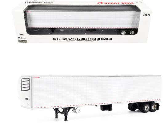 Great Dane Everest 53ft Refridgerated Trailer White "Transport Series" 1/64 T&y Diecast Model by T&y Diecast Masters