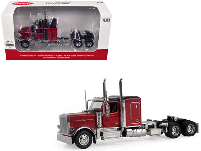 Peterbilt 589 Tandem-Axle Legendary Package Truck Tractor with 58" Sleeper Legendary Red "Transport Series" 1/64 T&y Diecast Model by T&y Diecast Masters