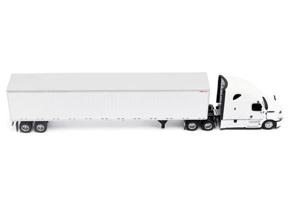 2025 Freightliner Cascadia Gen-5 Truck Tractor with Sleeper and Great Dane Champion 53ft Dry Cargo Trailer Winter White "Transport Series" 1/64 T&y Diecast Model by T&y Diecast Masters