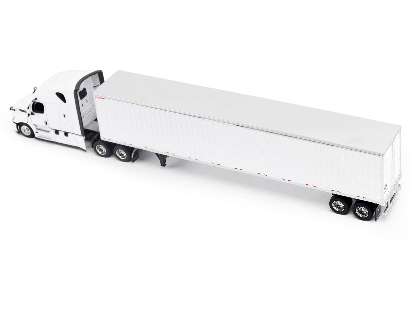2025 Freightliner Cascadia Gen-5 Truck Tractor with Sleeper and Great Dane Champion 53ft Dry Cargo Trailer Winter White "Transport Series" 1/64 T&y Diecast Model by T&y Diecast Masters