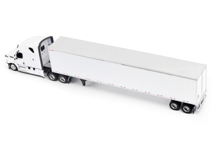 2025 Freightliner Cascadia Gen-5 Truck Tractor with Sleeper and Great Dane Champion 53ft Dry Cargo Trailer Winter White "Transport Series" 1/64 T&y Diecast Model by T&y Diecast Masters