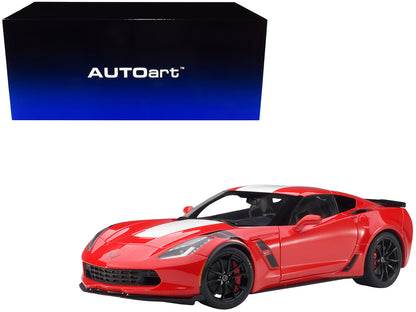 2017 Chevrolet Corvette C7 Grand Sport Red with White Stripe and Black Fender Hash Marks 1/18 Model Car by Autoart <h2>2017 Autoart</h2> <p>High-quality diecast perfect for collectors enthusiasts. Fea