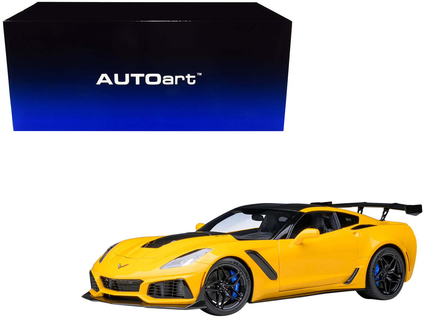 2019 Chevrolet Corvette C7 ZR1 Racing Yellow Tintcoat with Carbon Top 1/18 Model Car by Autoart <h2>2019 Autoart</h2> <p>High-quality diecast perfect for collectors and enthusiasts. Features detailed