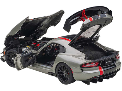 2017 Dodge Viper ACR Billet Silver Metallic with Black and Red Stripes 1/18 Model Car by Autoart <h2>2017 Autoart</h2> <p>High-quality diecast perfect for collectors enthusiasts. Features detailed int