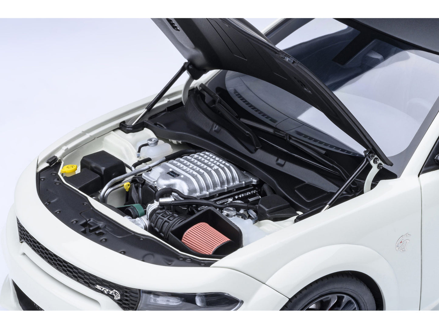 Dodge Charger SRT Hellcat Redeye Knuckle White with Matt Black Hood and Top 1/18 Model Car by Autoart <h2>Dodge Autoart</h2> <p>High-quality diecast perfect for collectors enthusiasts. Features detail