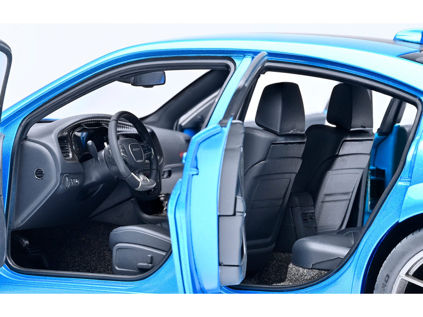 Dodge Charger SRT Hellcat Redeye B5 Blue Metallic with Carbon Stripes 1/18 Model Car by Autoart