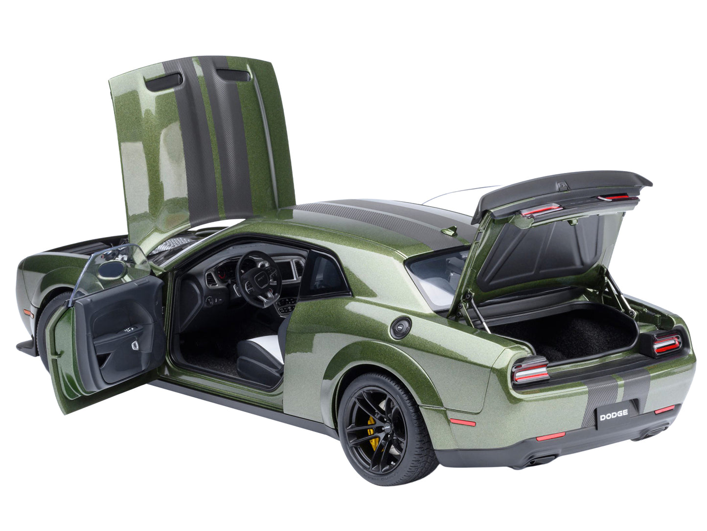 2022 Dodge Challenger SRT Jailbreak F8 Green with Carbon Stripes 1/18 Model Car by Autoart <h2>2022 Autoart</h2> <p>High-quality diecast perfect for collectors and enthusiasts. Features detailed inter
