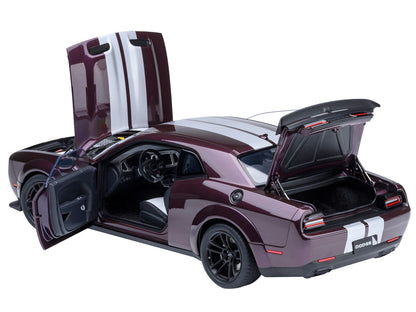 2022 Dodge Challenger SRT Jailbreak Hellraisin Purple with White Stripes 1/18 Model Car by Autoart <h2>2022 Autoart</h2> <p>High-quality diecast perfect for collectors and enthusiasts. Features detail
