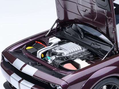 2022 Dodge Challenger SRT Jailbreak Hellraisin Purple with White Stripes 1/18 Model Car by Autoart <h2>2022 Autoart</h2> <p>High-quality diecast perfect for collectors and enthusiasts. Features detail