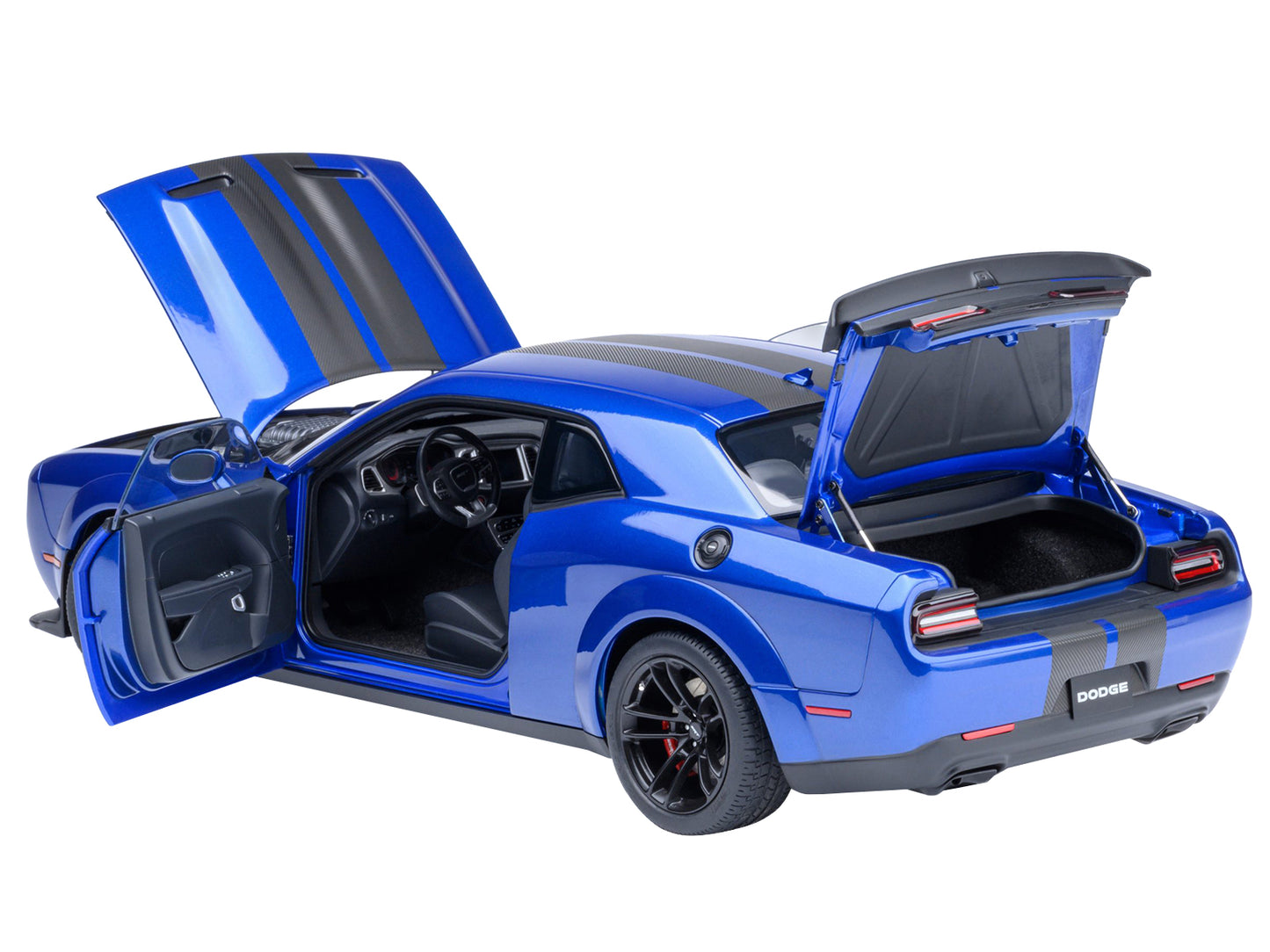 2022 Dodge Challenger SRT Jailbreak Indigo Blue Metallic with Carbon Stripes 1/18 Model Car by Autoart <h2>2022 Autoart</h2> <p>High-quality diecast perfect for collectors and enthusiasts. Features de