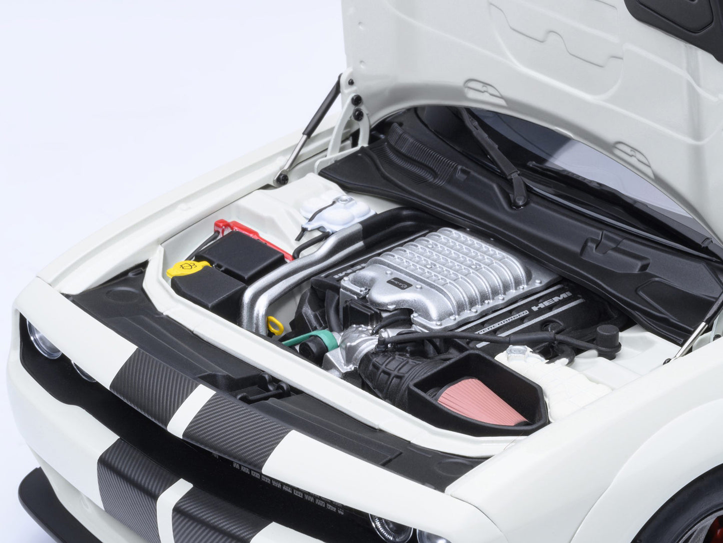 2023 Dodge Challenger SRT Super Stock Knuckle White with Carbon Stripes 1/18 Model Car by Autoart <h2>2023 Autoart</h2> <p>High-quality diecast perfect for collectors and enthusiasts. Features detaile