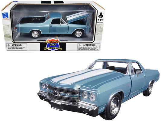 1970 Chevrolet El Camino SS Blue 1/25 T&y Diecast Model Car by New Ray