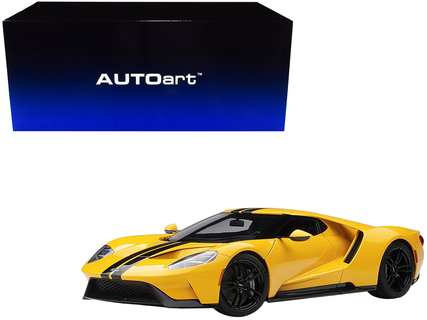 2017 Ford GT Triple Yellow with Black Stripes 1/18 Model Car by Autoart <h2>2017 Autoart</h2> <p>High-quality diecast perfect for collectors and enthusiasts. Features detailed interior exterior crafts