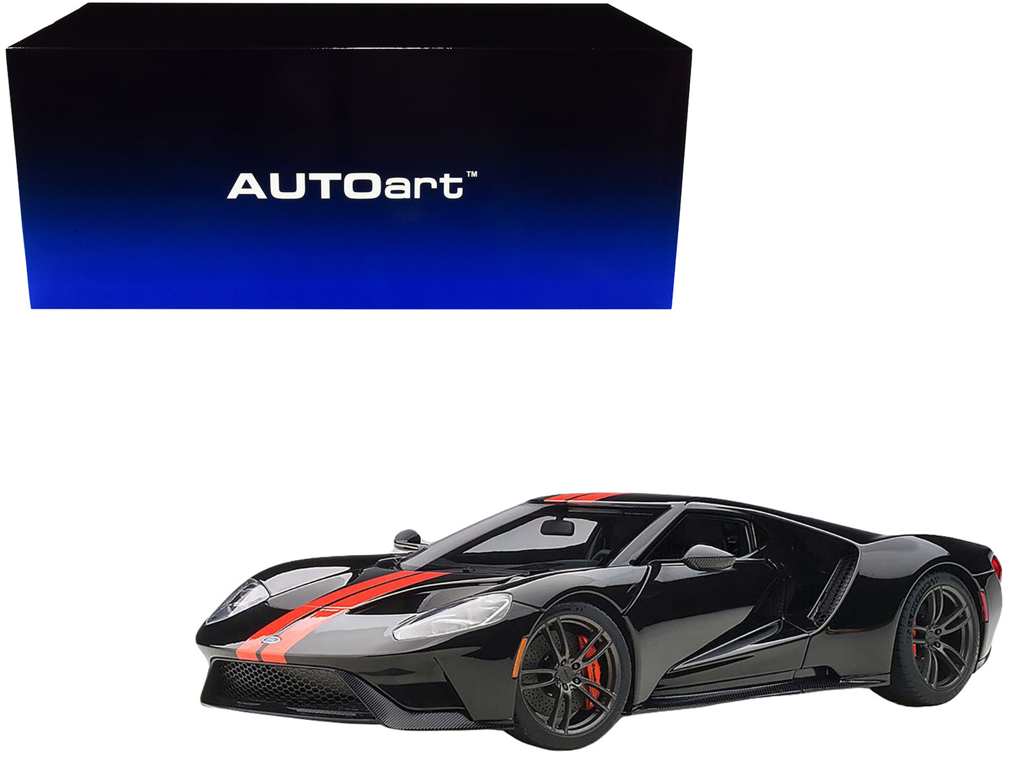 2017 Ford GT Shadow Black with Orange Stripes 1/18 Model Car by Autoart <h2>2017 Autoart</h2> <p>High-quality diecast perfect for collectors and enthusiasts. Features detailed interior exterior crafts