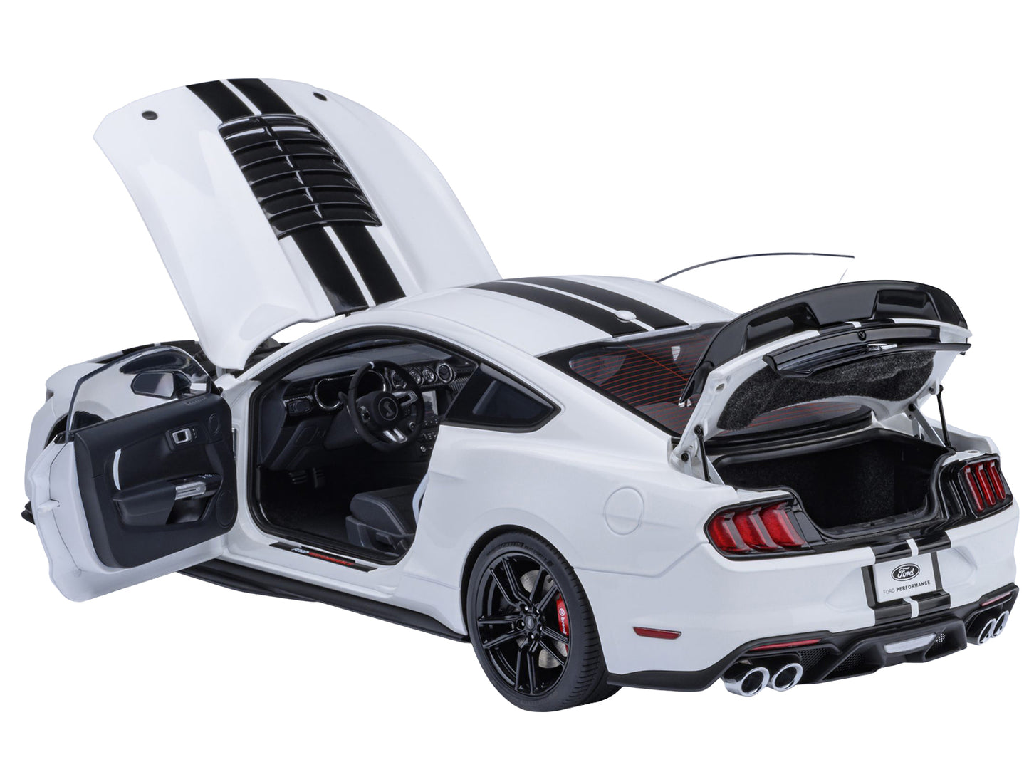 Ford Mustang Shelby GT500 Oxford White with Black Stripes 1/18 Model Car by Autoart <h2>Ford Autoart</h2> <p>High-quality diecast perfect for collectors and enthusiasts. Features detailed interior ext