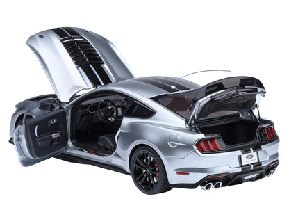 Ford Mustang Shelby GT500 Iconic Silver Metallic with Black Stripes 1/18 Model Car by Autoart <h2>Ford Autoart</h2> <p>High-quality diecast perfect for collectors and enthusiasts. Features detailed in