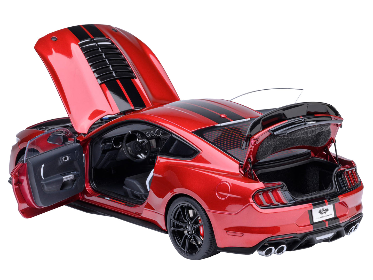 Ford Mustang Shelby GT500 Rapid Red Metallic with Black Stripes 1/18 Model Car by Autoart <h2>Ford Autoart</h2> <p>High-quality diecast perfect for collectors and enthusiasts. Features detailed interi