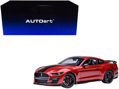 Ford Mustang Shelby GT500 Rapid Red Metallic with Black Stripes 1/18 Model Car by Autoart <h2>Ford Autoart</h2> <p>High-quality diecast perfect for collectors and enthusiasts. Features detailed interi