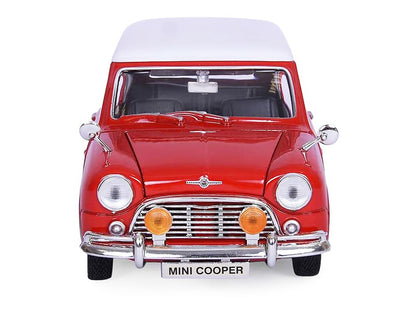 1961-1967 Morris Mini Cooper Red with White Top "Timeless Legends" 1/18 Diecast Model Car by Motormax <h2>1961-1967 Motormax</h2> <p>High-quality perfect for collectors and enthusiasts. Features detai